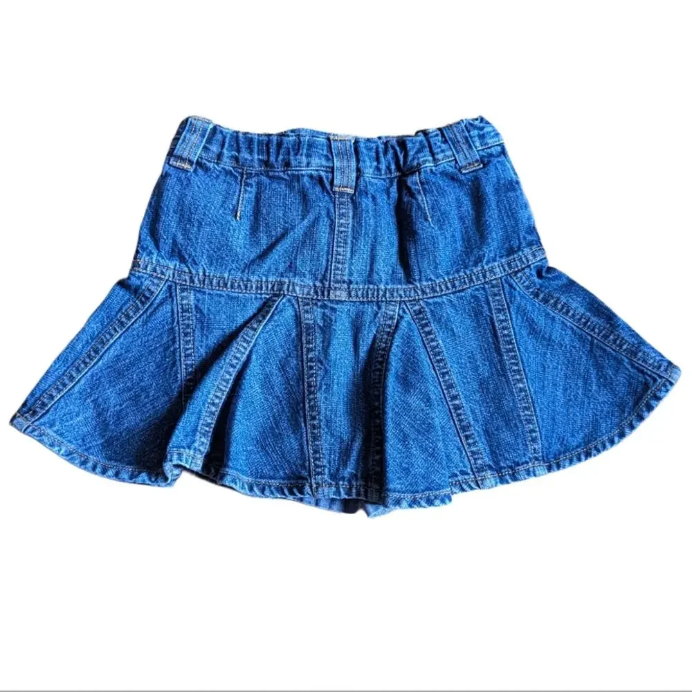 Gymboree Girls Size 4 Y2K Denim Jean Button Detail Skort Skirt
